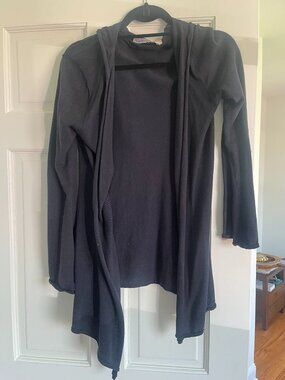 Acrobat Hooded Open Cardigan - Size: S | 100% Cotton | Color: Black